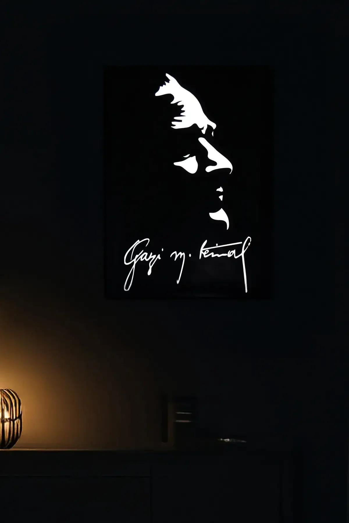 Ataturk Wall Art Reflective Profile & Signature Display