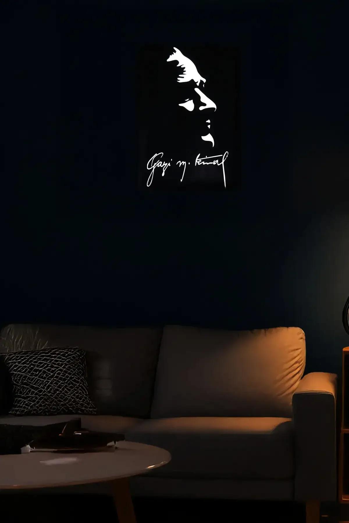 Ataturk Wall Art Reflective Profile & Signature Display