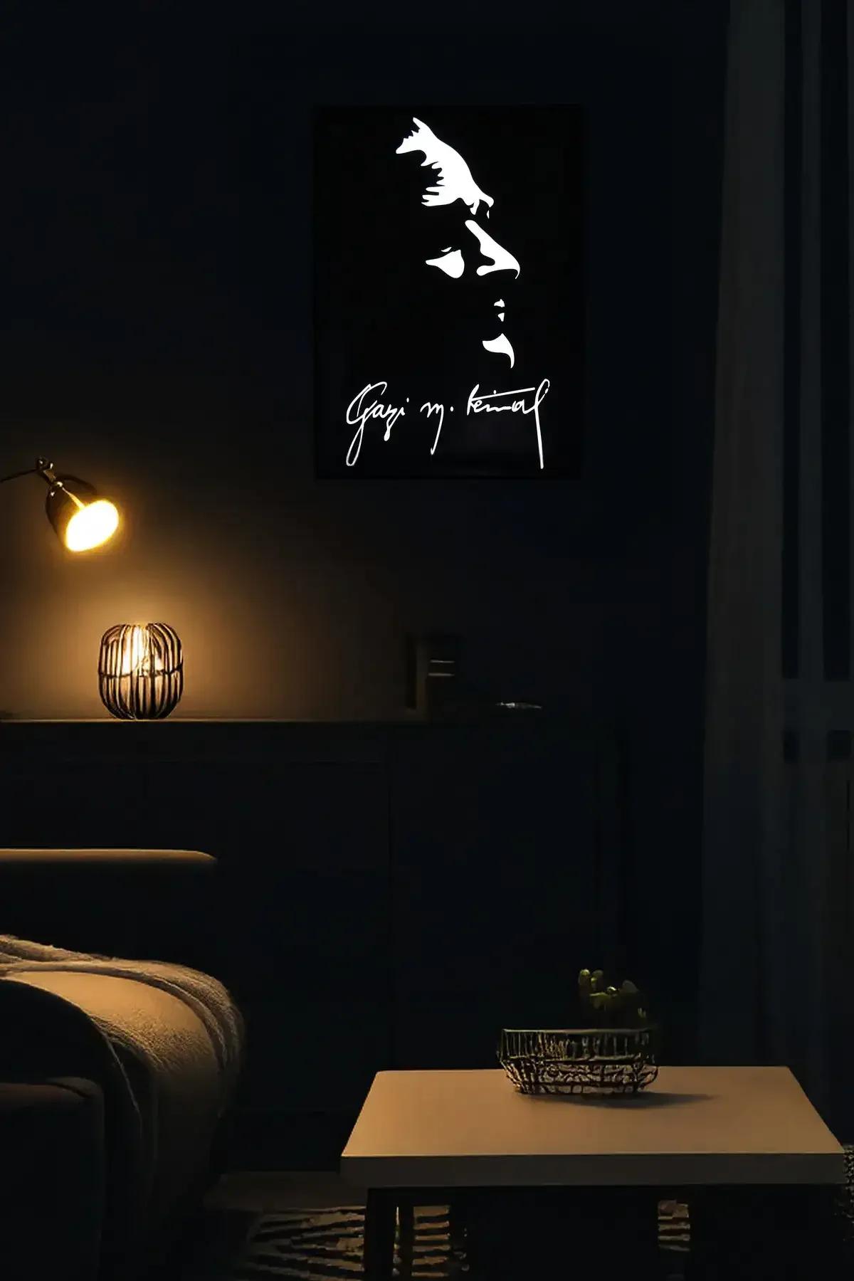 Ataturk Wall Art Reflective Profile & Signature Display