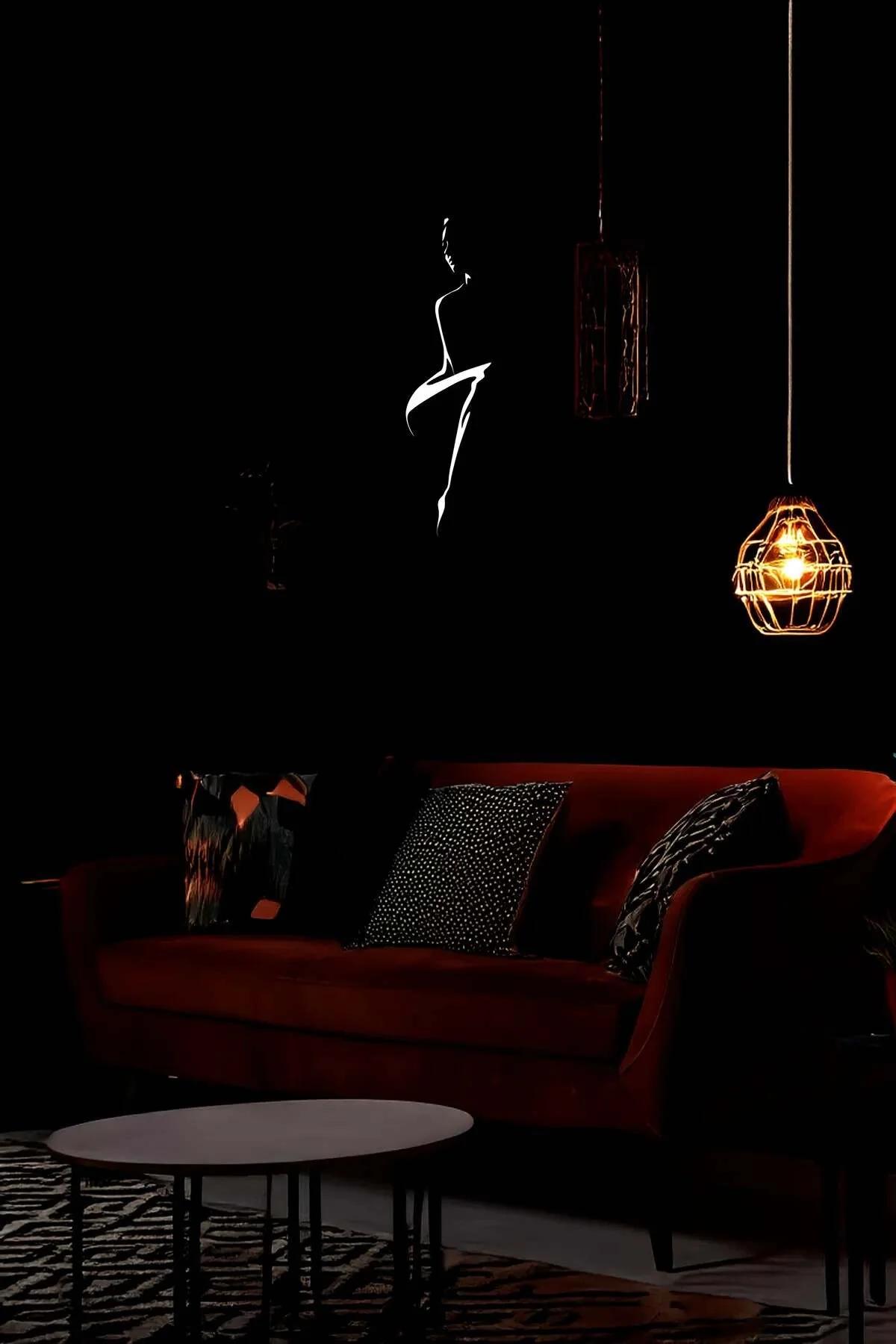 Reflective Abstract Female Figure Wall Art - Modern Leather Decor