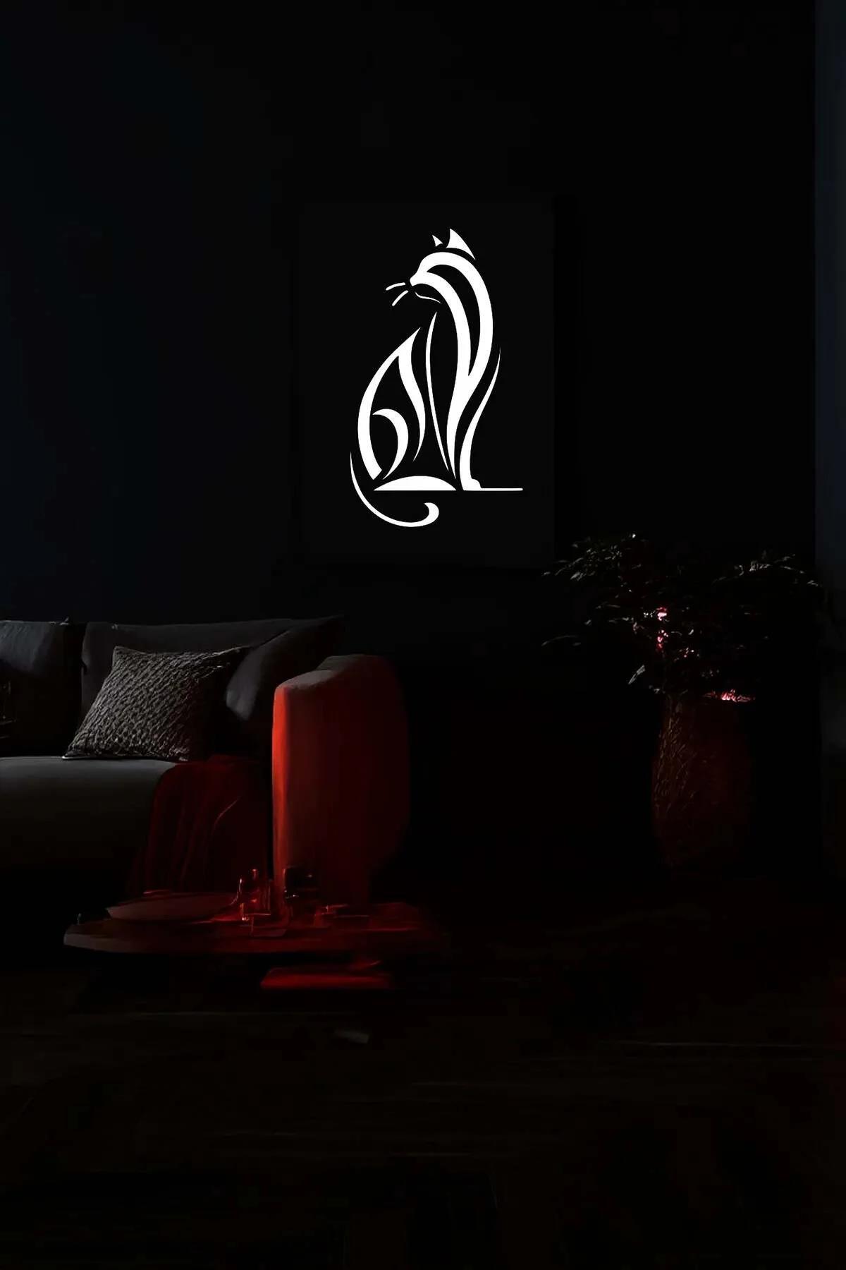 Reflective Cat Wall Art | Modern Silhouette Canvas Print