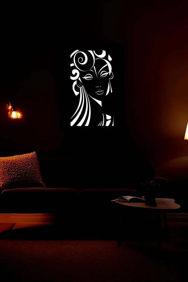 Reflective Art Deco Style Female Portrait Panel