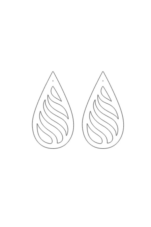 Reflective Drop Earrings, Laser Cut Teardrop Statement Design