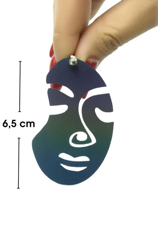 Reflective Rainbow Abstract Face Dangle Earrings