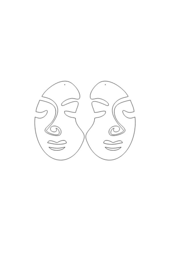 Reflective Rainbow Abstract Face Dangle Earrings