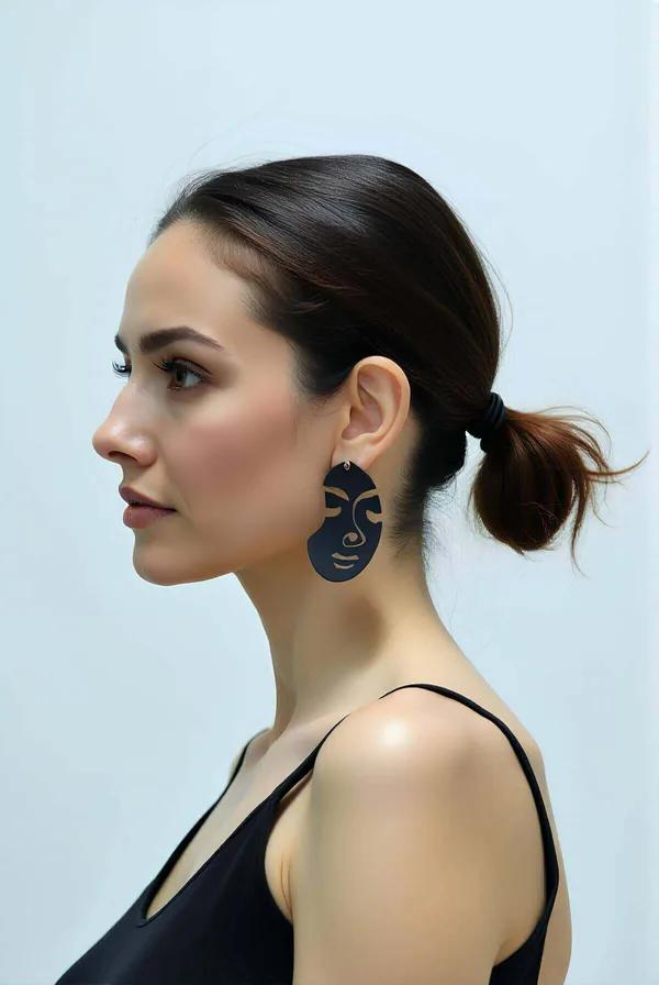 Abstract Face Statement Earrings