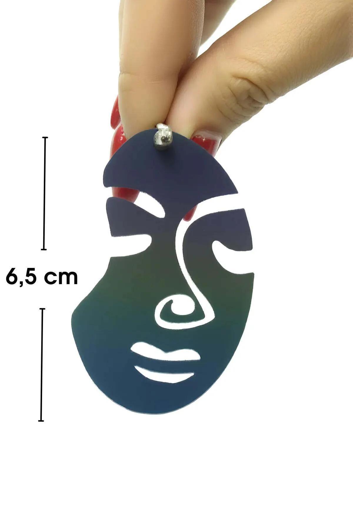 Abstract Face Earrings, Modern Laser Cut Lightweight Design