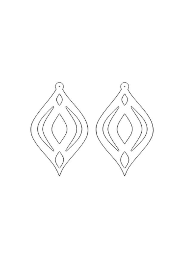 Laser Cut Leather Drop Earrings | Black Motif Everyday Style
