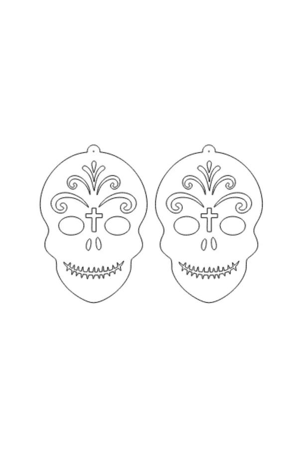 Skull Earrings Black Laser Cut Leather Statement Jewelry