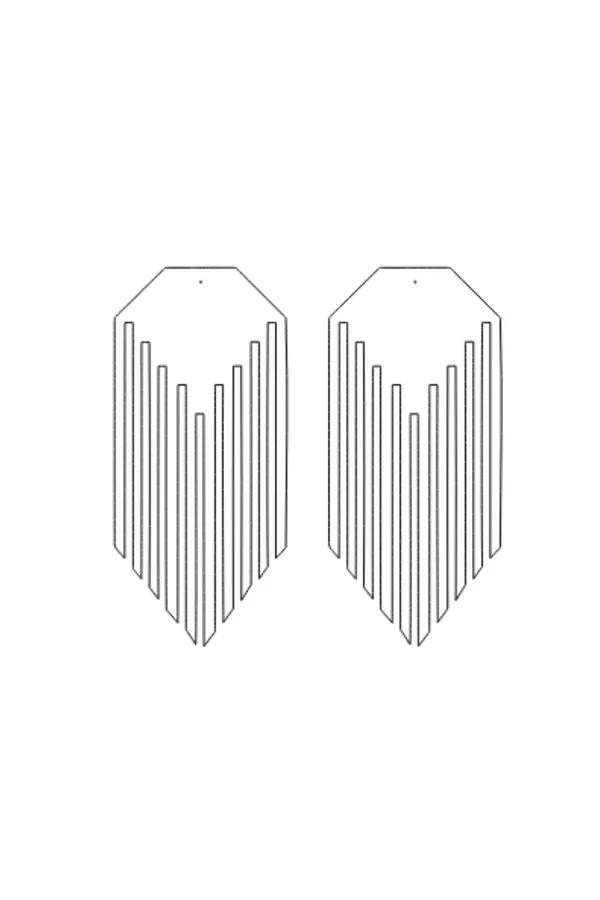 Black Tassel Earrings - Laser Cut Statement Dangle Design