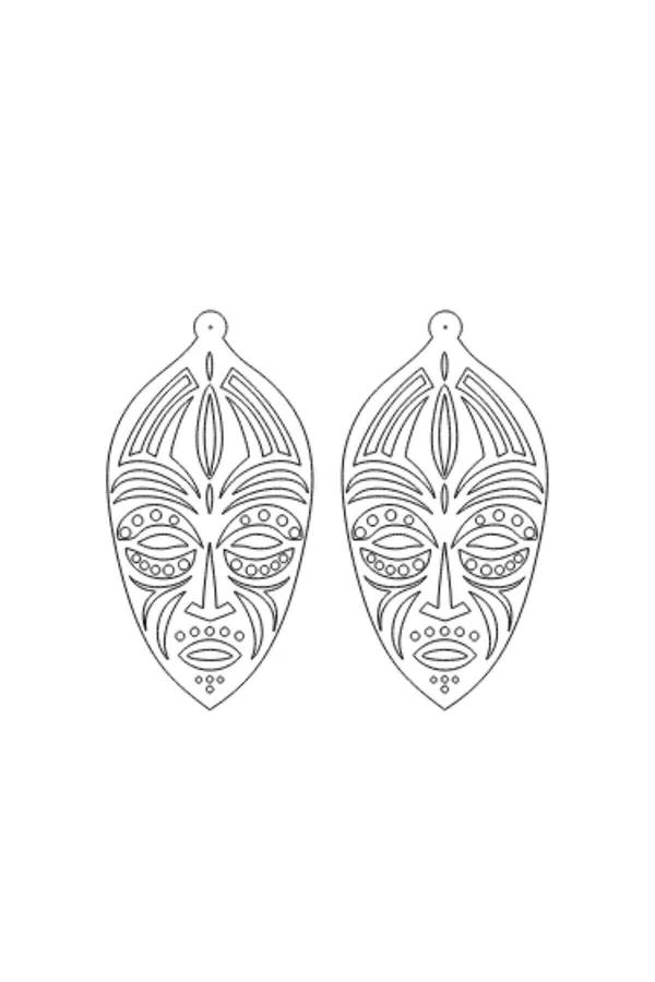 Reflective Ethnic Face Earrings - Unique Glow Statement Jewelry