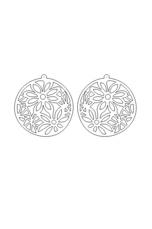 Reflective Flower Earrings: Dazzling Large Laser Cut Design