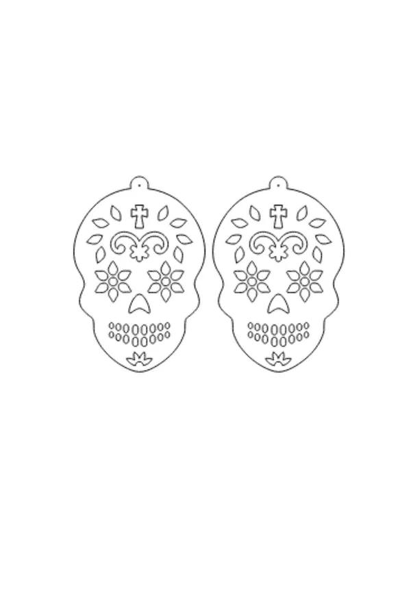 Reflective Skull Earrings - Laser Cut Gothic Statement Style