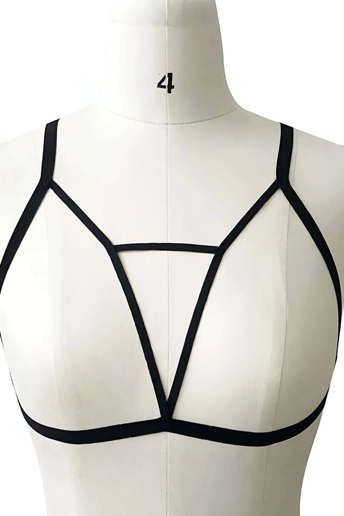 Strappy Bra Harness Top - Adjustable Cage Bralette for Women