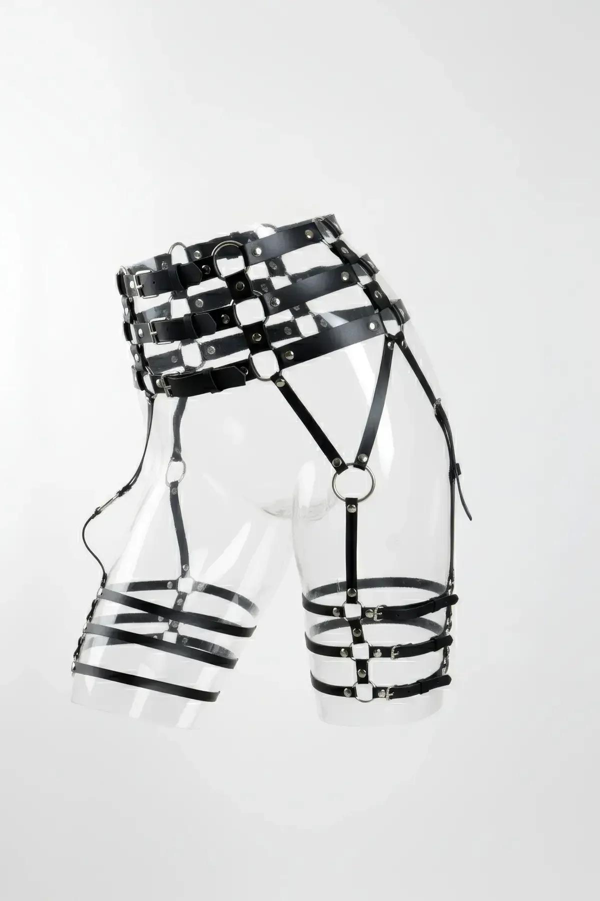 High-Waisted Caged Harness with Multi-Strap Leg Garters
