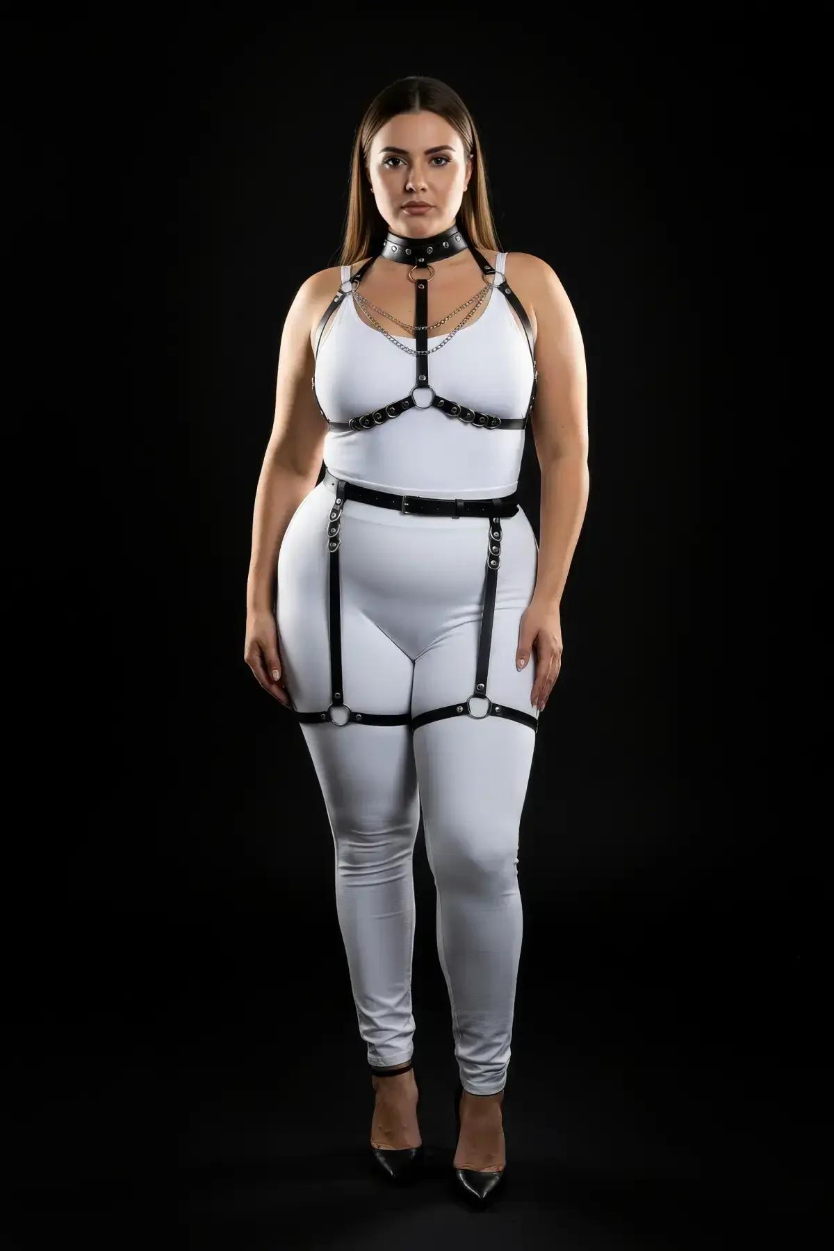 Full Body Harness Set with Choker & Thigh Garter Straps