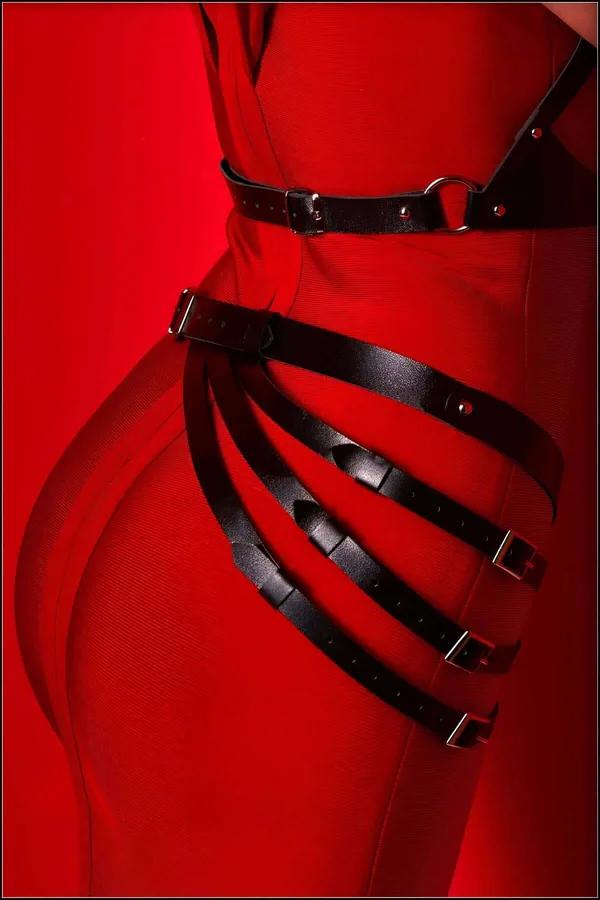 Women's Leather Harness Body & Waist Set Adjustable