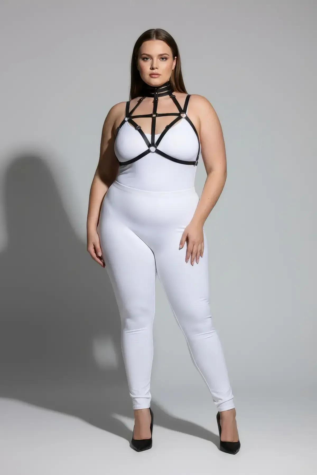 Black Strappy Harness with Choker Neck