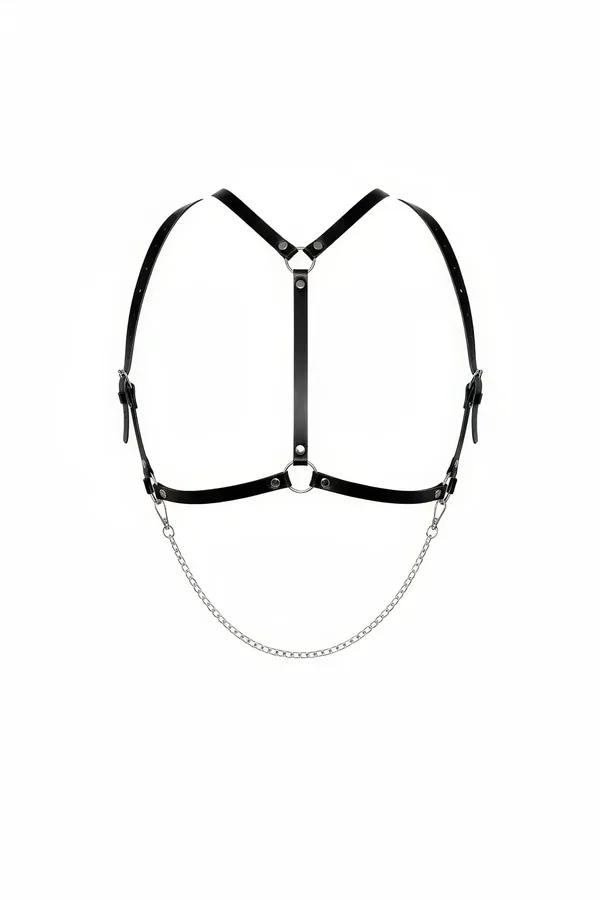 Chest Harness with Interlinking Straps & Detachable Chain