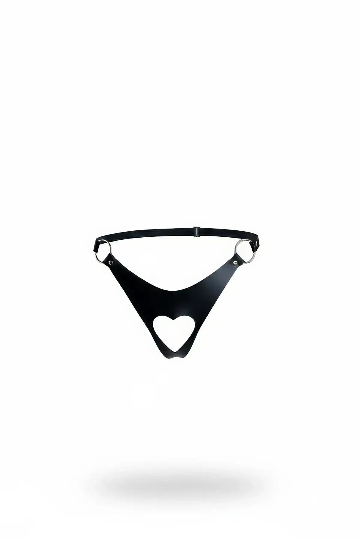 Heart Cutout Faux Leather Waist Harness
