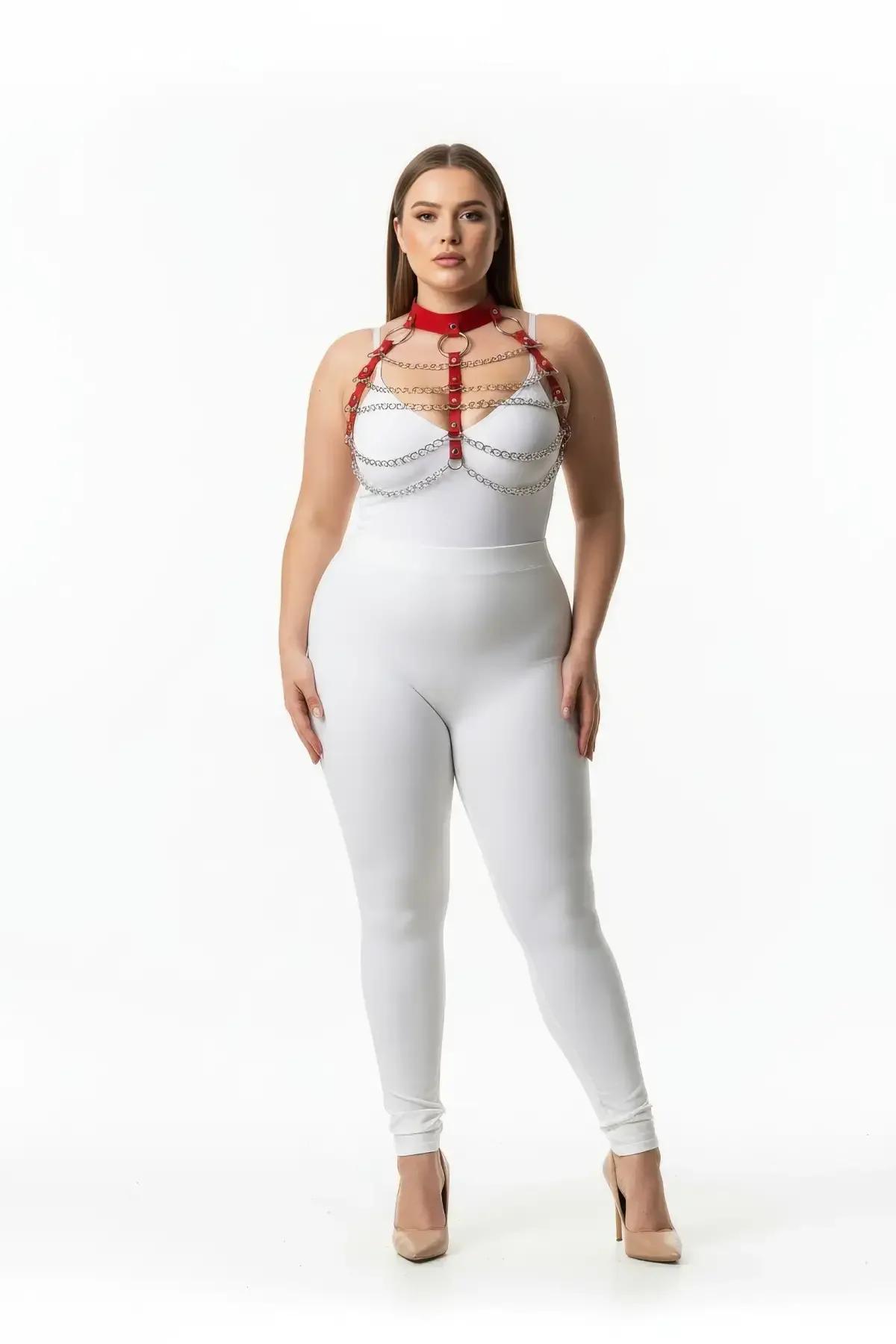 Red Strappy Chain Body Harness