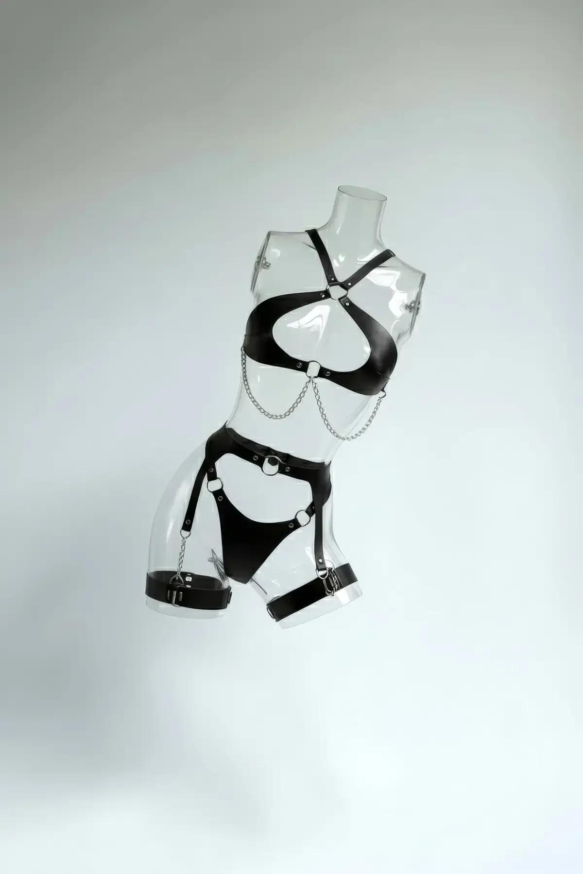 Full Body Harness with Chain Detail and Garter Straps