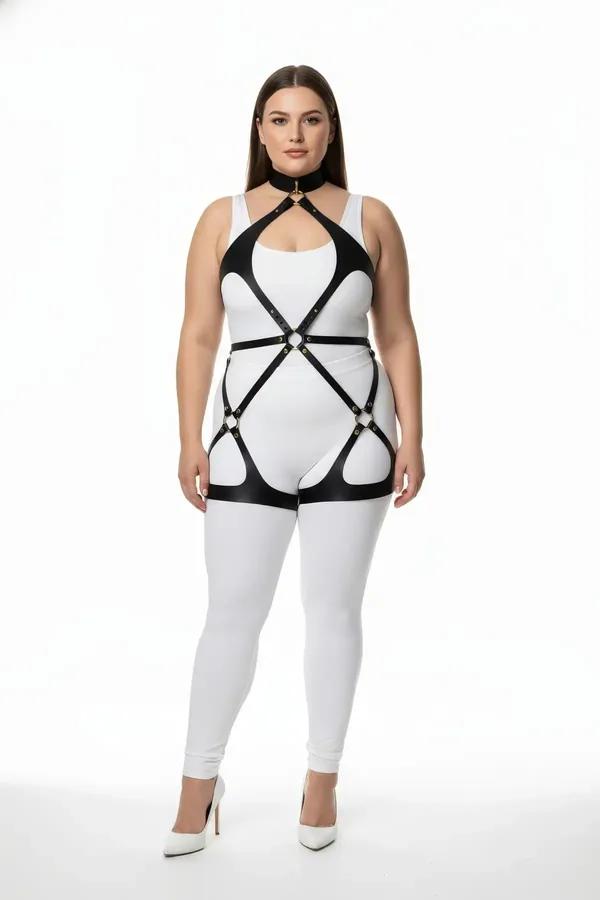 Full Body Harness with Neck Collar and Thigh Straps