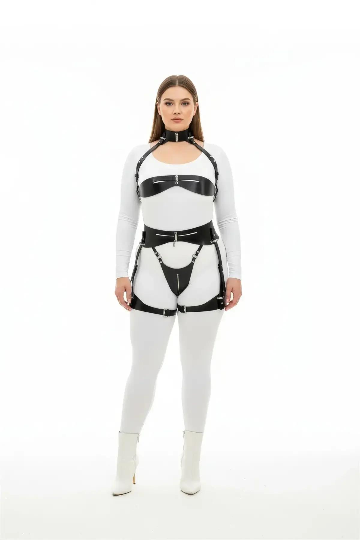 Full Body Harness with Neck Collar & Garter Straps