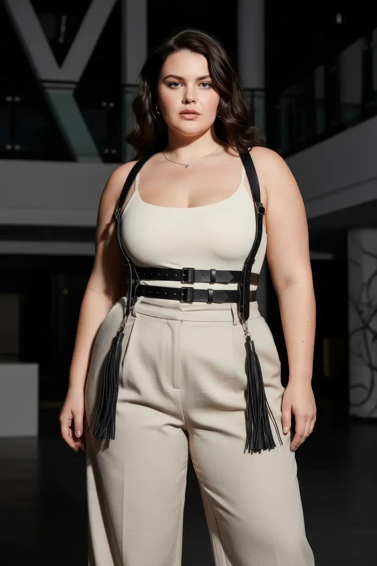 Body Harness with Double Buckle Waist & Tassels