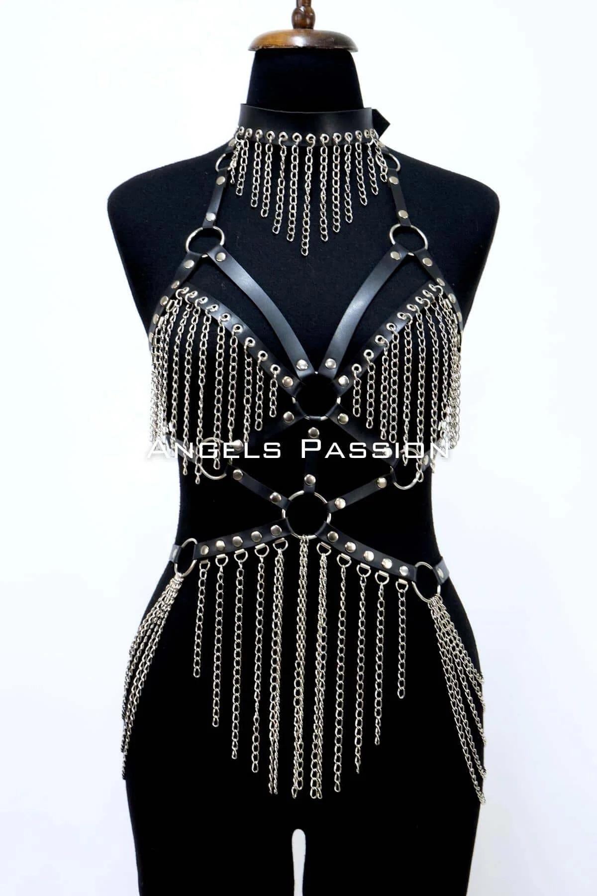 Body Chain Harness for Women – Adjustable Rave Festival Top