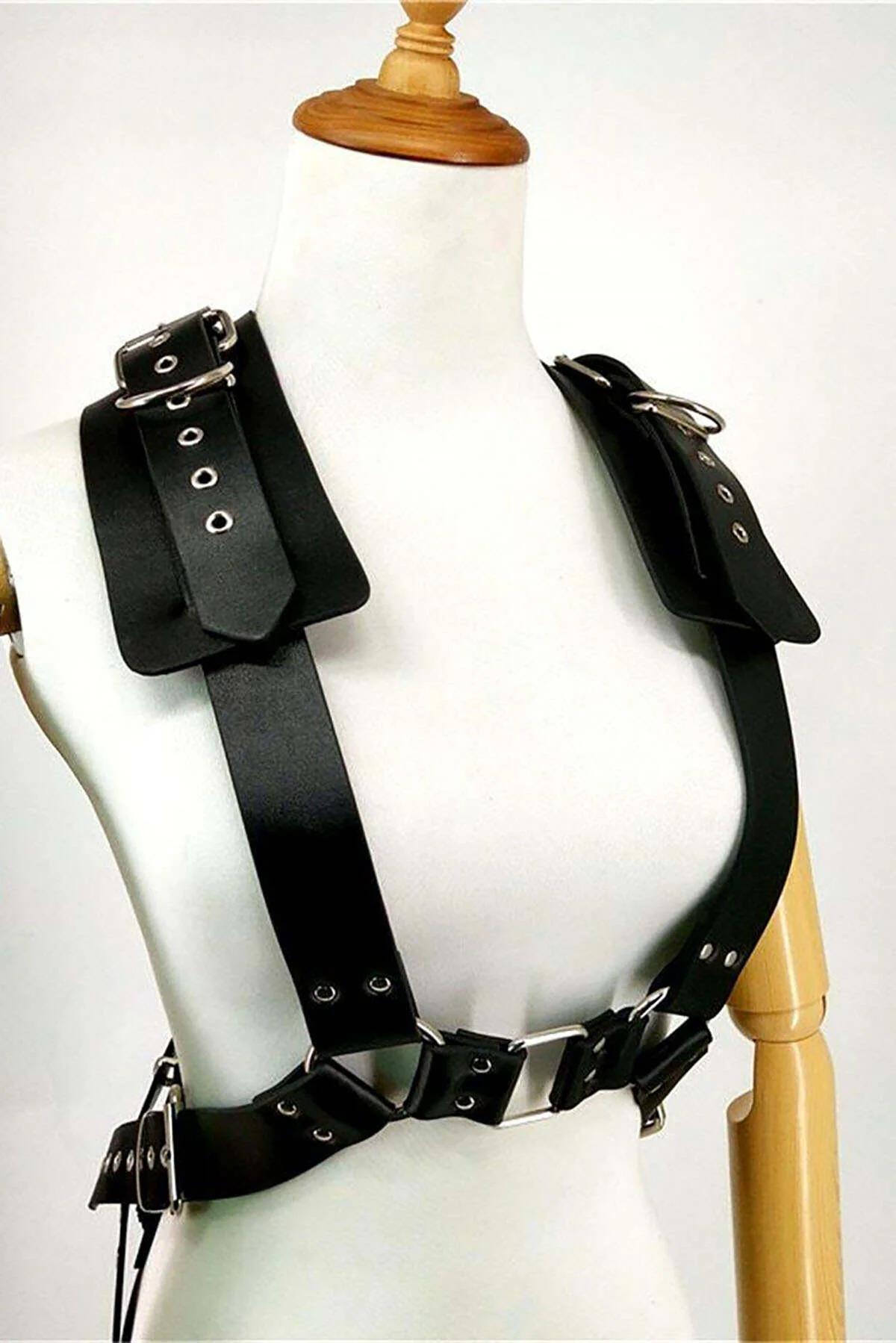 Adjustable Leather Body Harness Corset Waist Belt