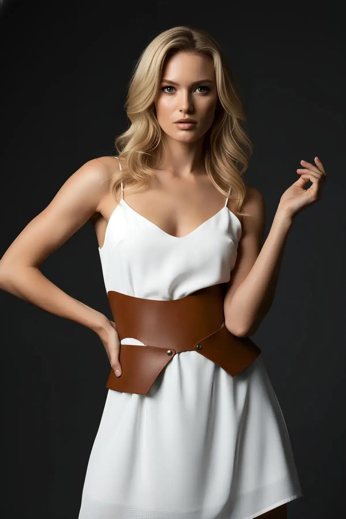 Asymmetrical Faux Leather Waist Harness with Sculpted Panels