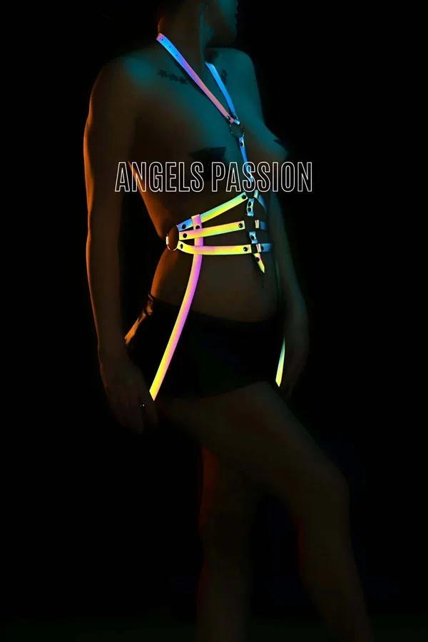 Holographic Reflective Body Harness - Adjustable Women's Festival