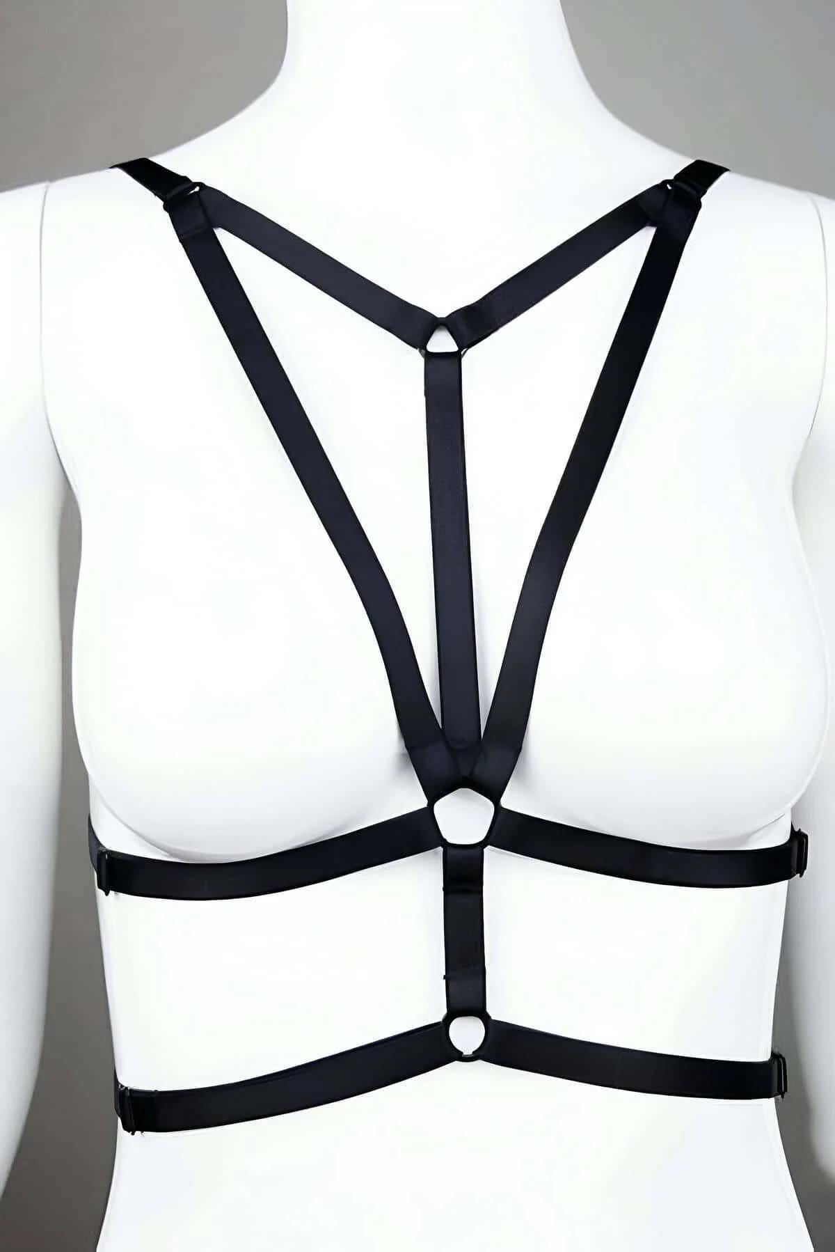 Adjustable Elastic Body Harness Top – Strappy Chest Accent