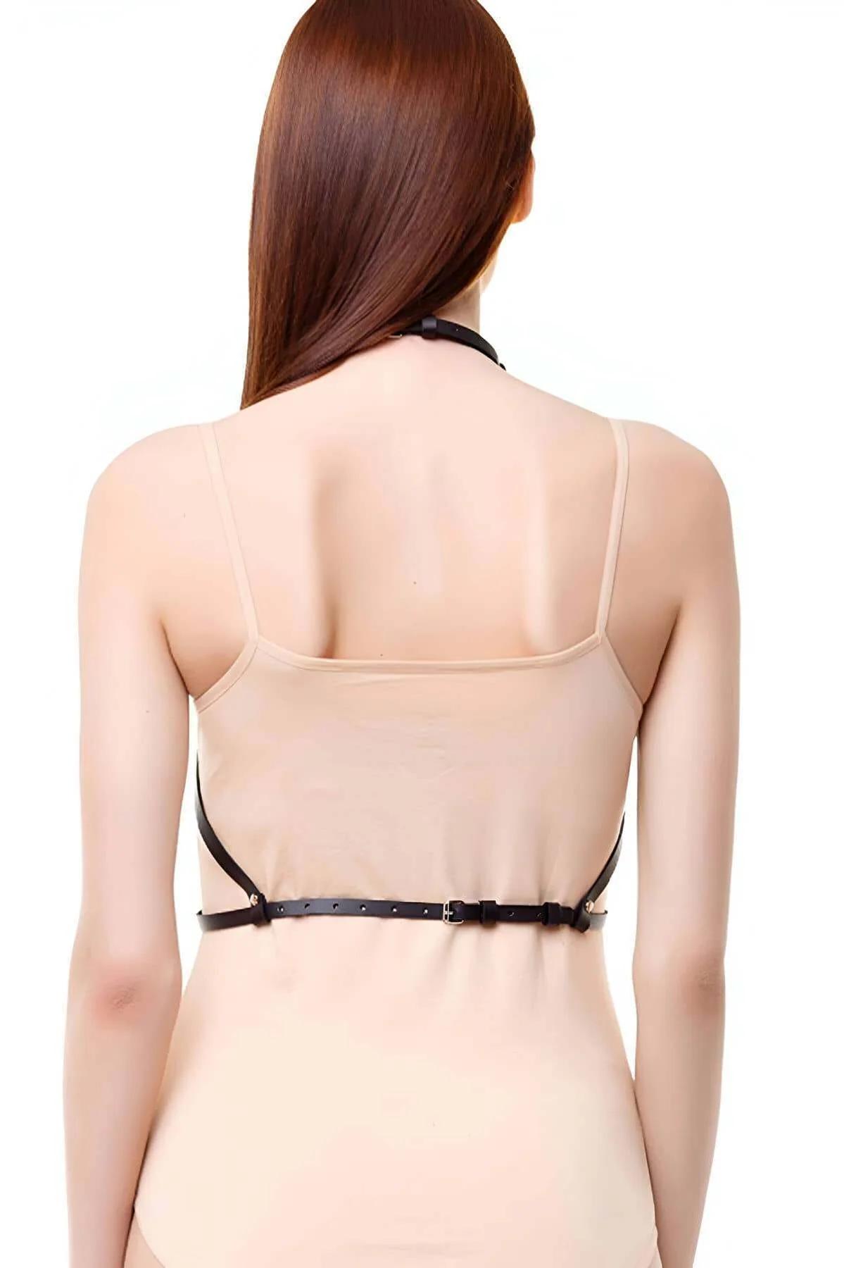 Star Chest Harness | Adjustable Faux Leather Body Accessory