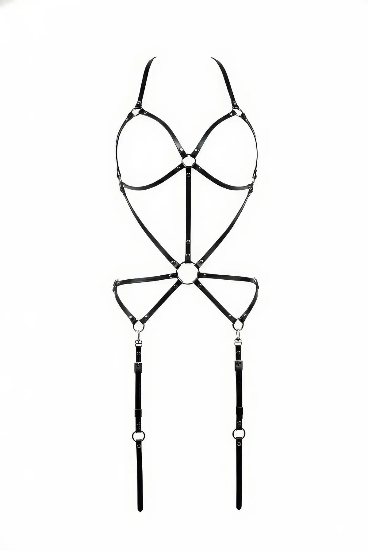 Body Harness Adjustable Black Strappy Lingerie Accessory