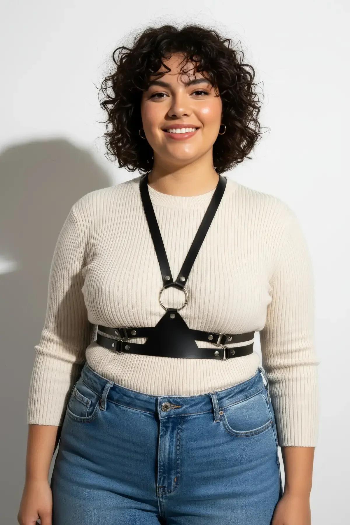 Wide Waist Belt Harness with Adjustable Straps & O-Rings