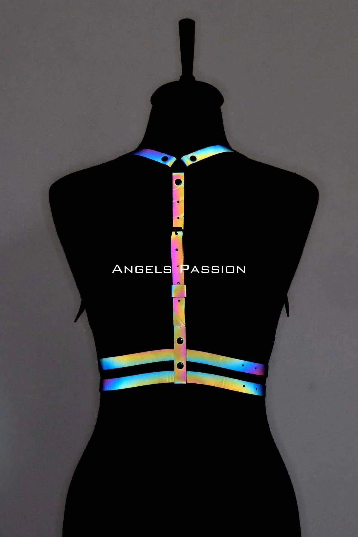 Reflective Harness Adjustable Rainbow Body Straps for Festival