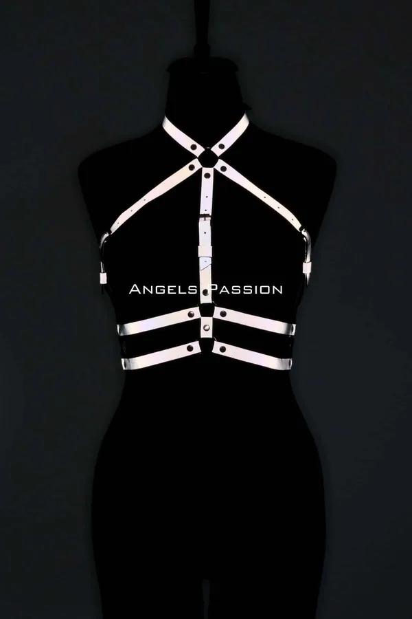 Reflective Adjustable Fashion Chest Harness for Women