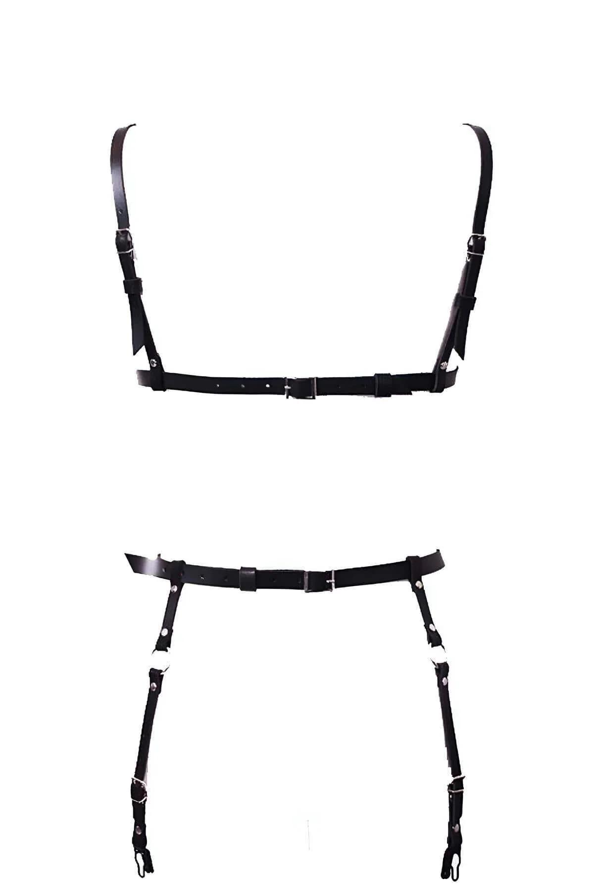 Leather Harness Set Adjustable Body Garter Outfit