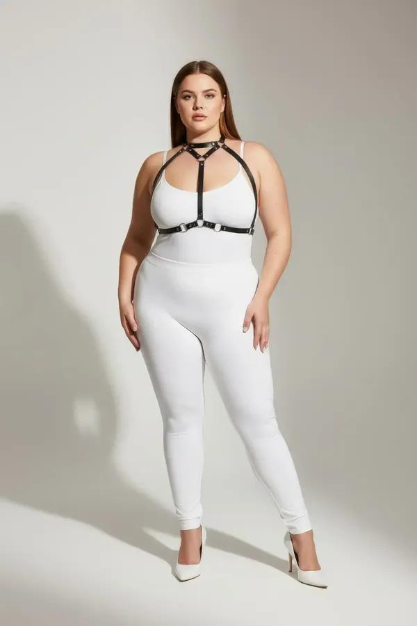 Strappy Body Harness with Silver O-Rings