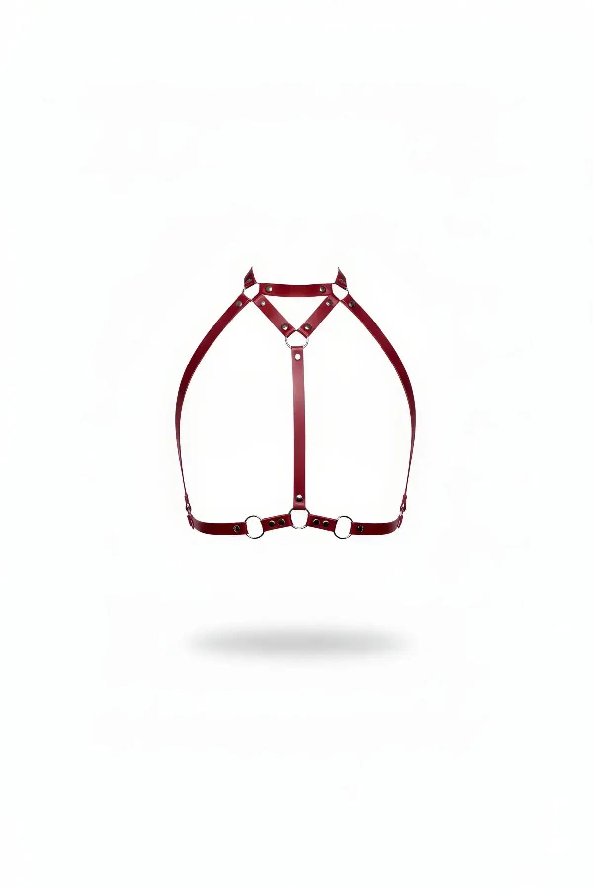 High Collar Chest Harness with O-Ring Accents