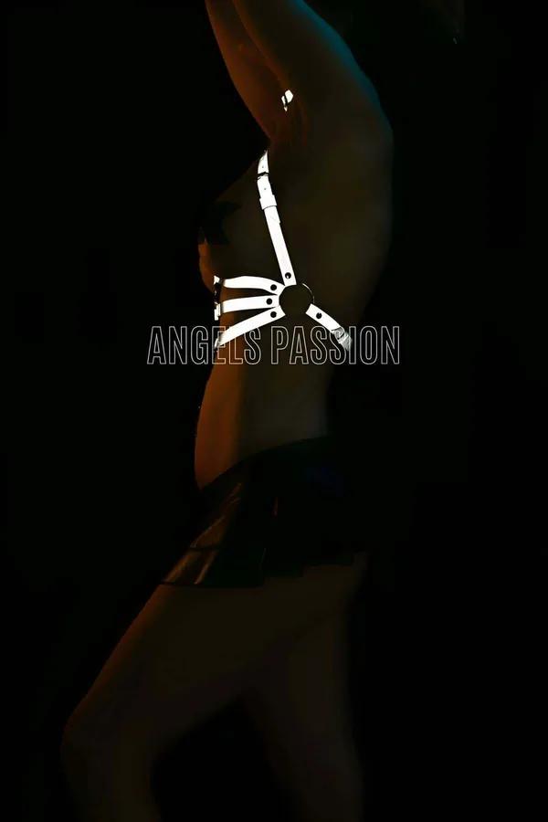 Reflective Body Harness with Collar for Rave & Festival Wear