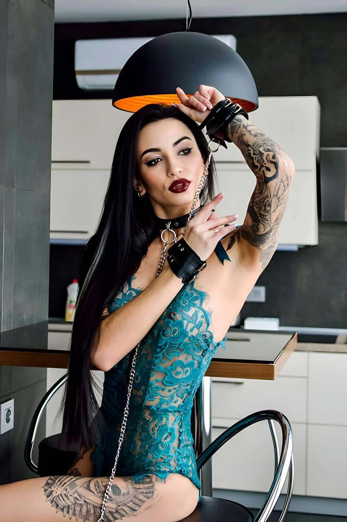 Adjustable BDSM Collar and Cuffs Harness Set