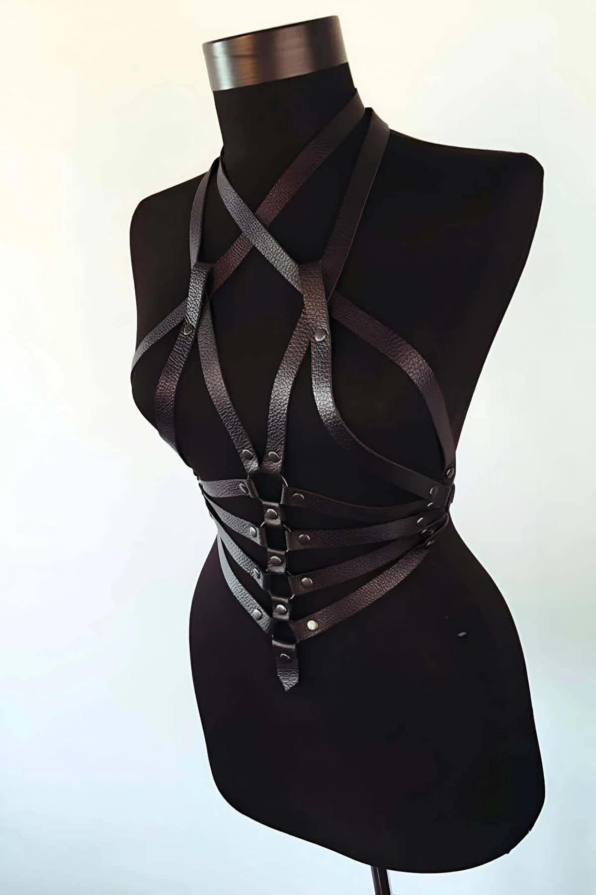 Chest Harness Faux Leather Adjustable Fashion Body Strap