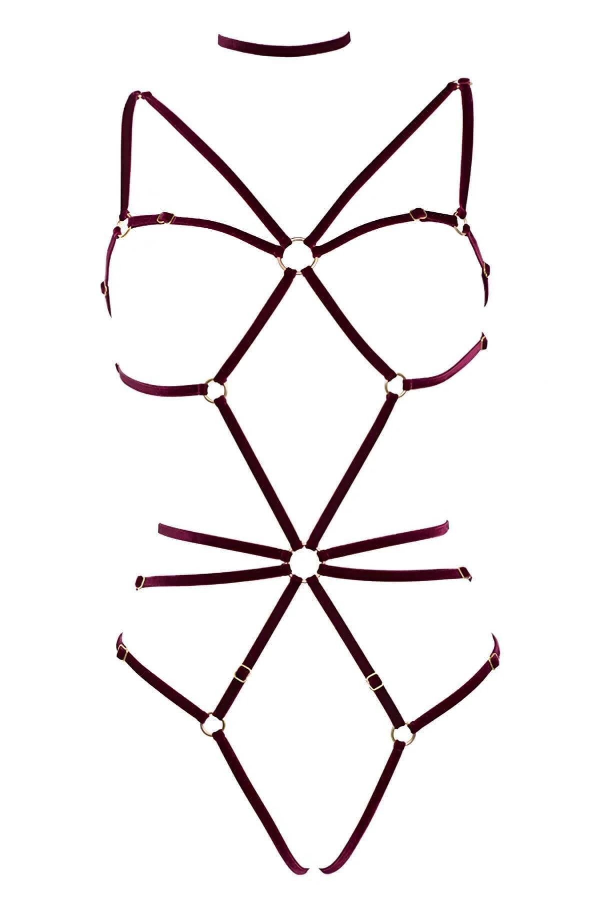 Adjustable Velvet Body Harness Lingerie – Comfort Fit