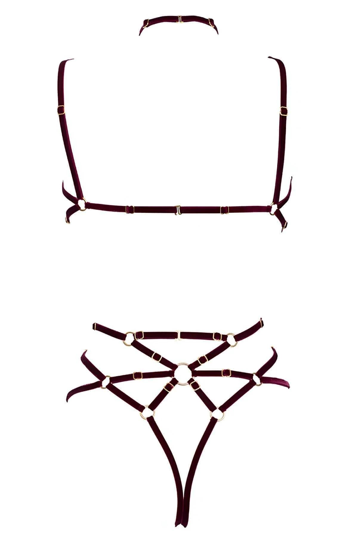 Adjustable Velvet Body Harness Lingerie – Comfort Fit