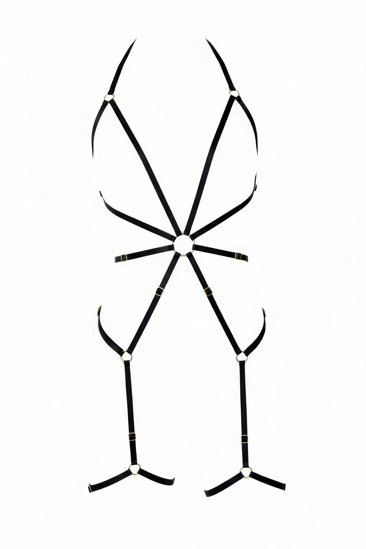 Body Harness: Adjustable Full Body Strap with Metal Rings