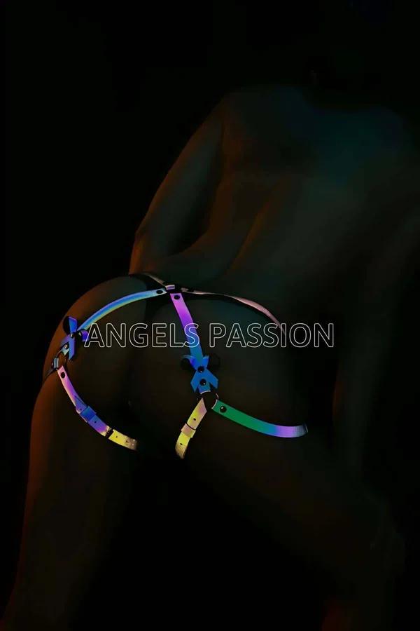 Iridescent Reflective Body Harness with Adjustable Straps