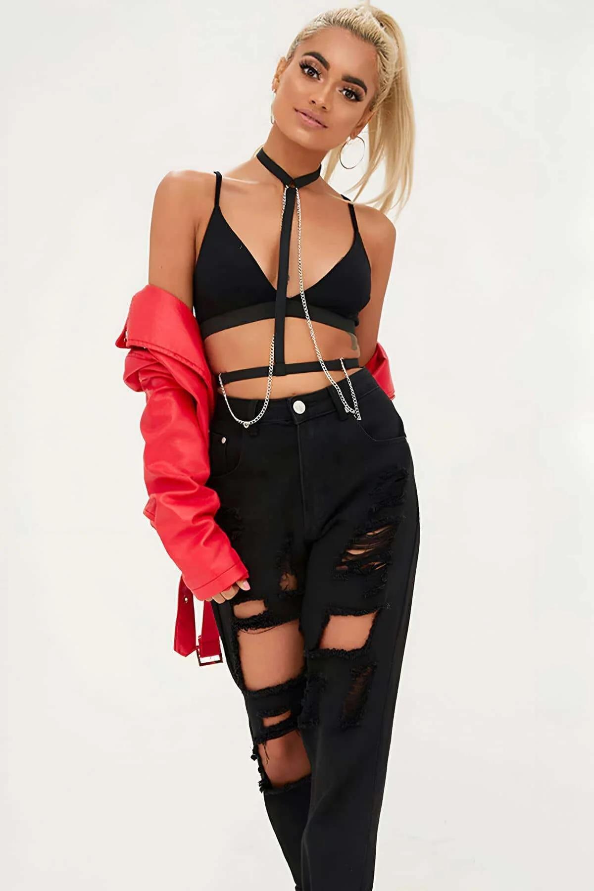Halterneck Chain Fashion Body Harness for Women Adjustable